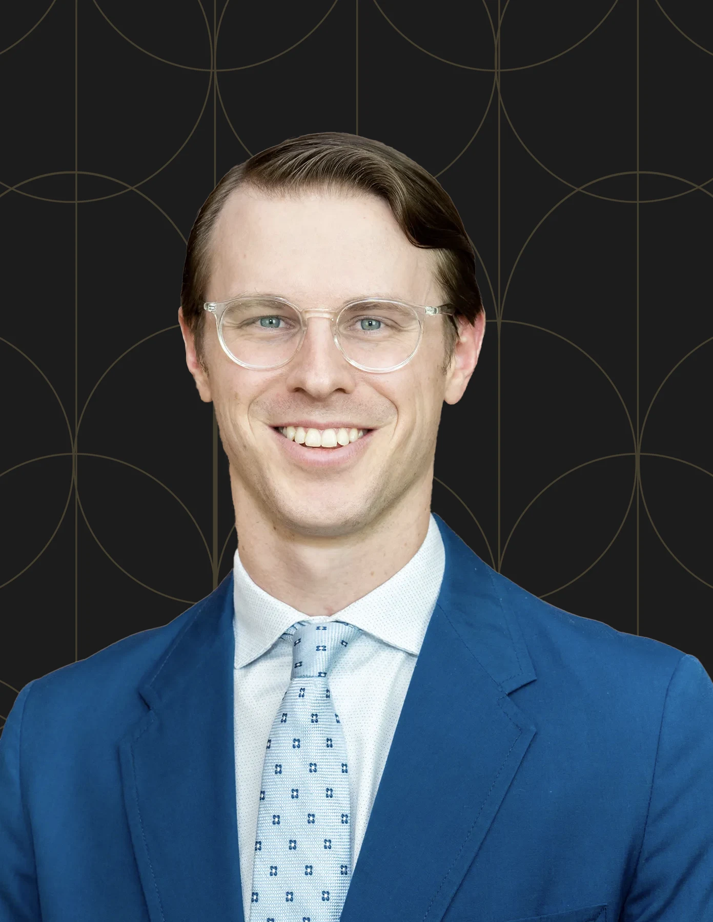 hmg-plus-team-member-headshot-man-blue-suit-glasses-hmg-plus. Sam Euler, Senior Manager of Recruitment & Talent Acquisition